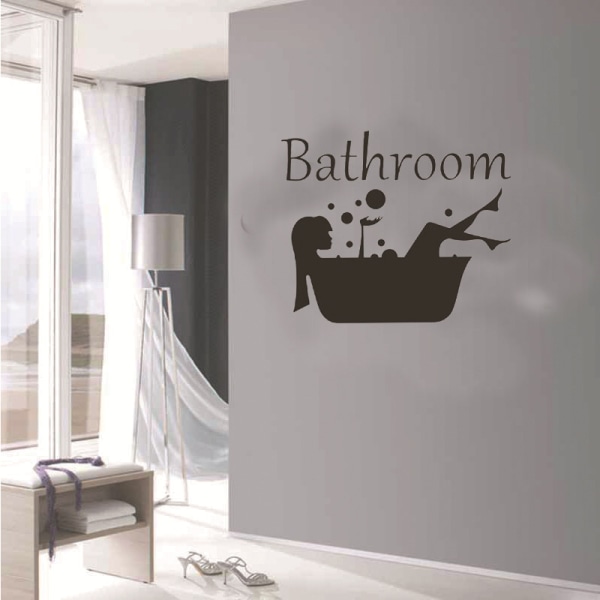 Kvinnors badrumsdörrklistermärke Väggdekor Toalettväggklistermärke Kul