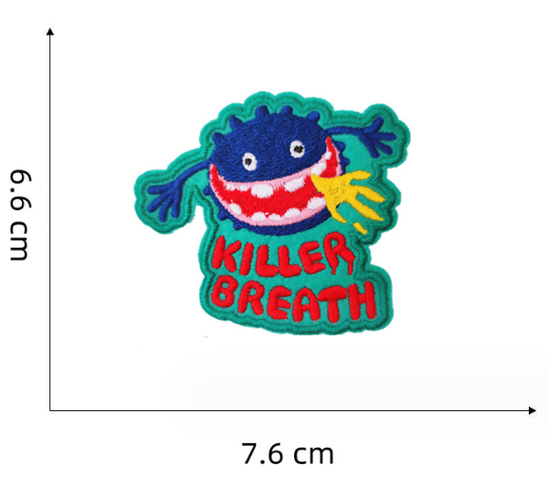 10 stycken Lilla Monster Broderade Stryk-på-lapp, Broderade Sti