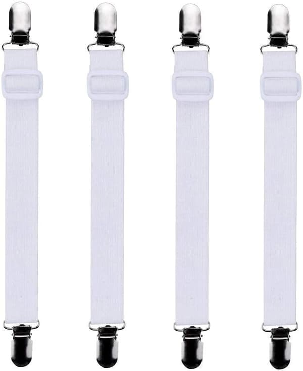 4 stk (30 cm til 120 cm) Justerbare Spændebånd til Lagen, 