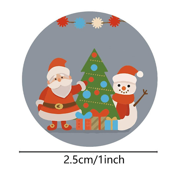 🎄 Julemærker til gaveindpakning - Nyttårsdekoration, lykønskningskort, slikposer - Stickersqy1652-100stk 🎄