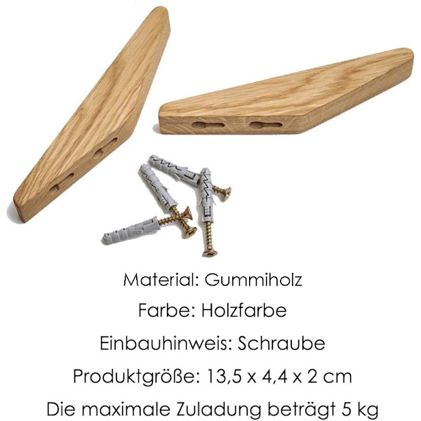 ##/Sæt af 6 vintage trækroge, bæreevne 5 kg, vægkroge, ba##/