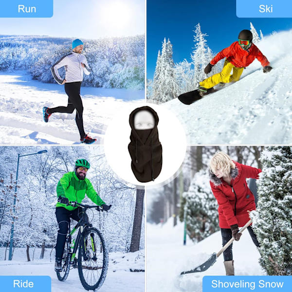 ##/Miesten talvihattu kylmään säähän ruskea naamio Balaclava ulkoilmaurheilu Bala##/