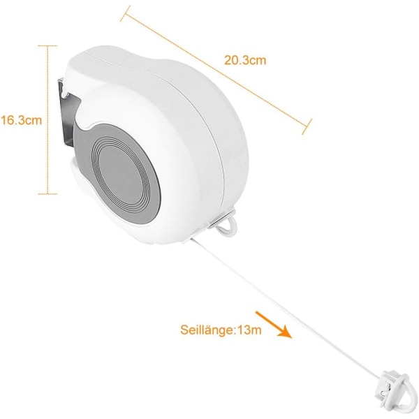 Utomhus Utrullbar Klädstreck, 13 Meter Dubbel Utrullbar Tvättsnöre