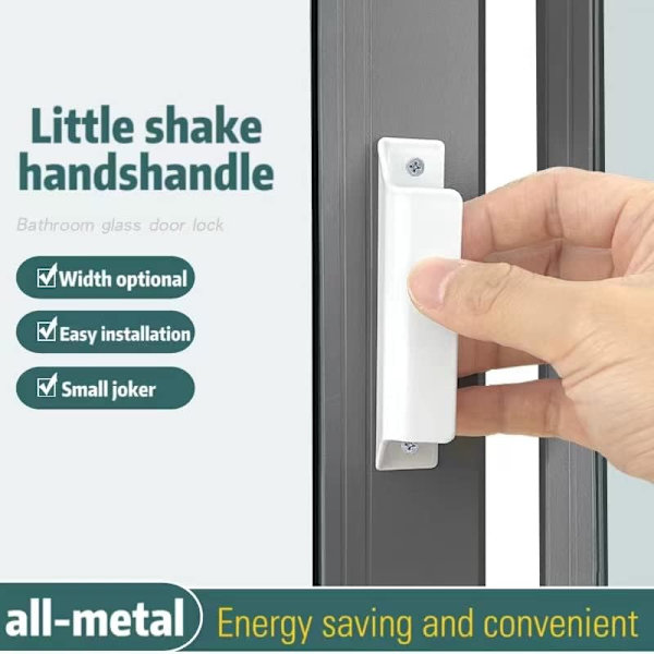2 stk. (Hvid) Aluminium Legering Greb - Skydedørsgreb - Balkon