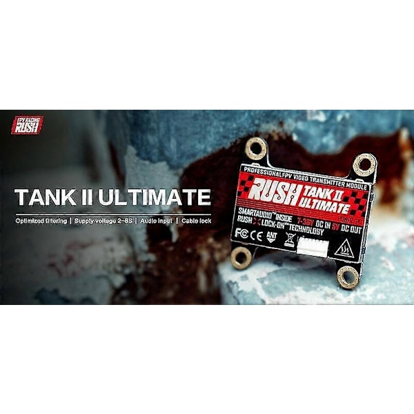 RUSH TANK II V2 Ultimate 5.8G 48CH Raceband PIT/25/200/500/800mW Omkopplingsbar 2-8S VTX FPV Sändare