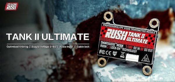 RUSH TANK II V2 Ultimate 5.8G 48CH Raceband PIT/25/200/500/800mW Omskiftelig 2-8S VTX FPV Transmitter