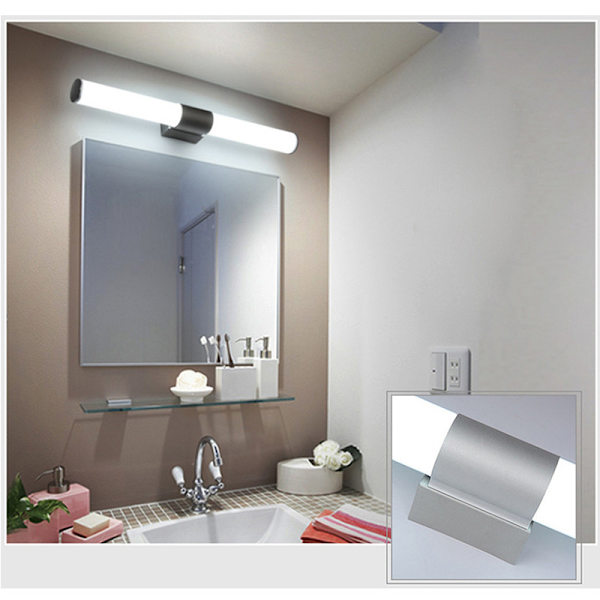 LED vegglampe speil baderom metall glass E14 lampe baderom lys