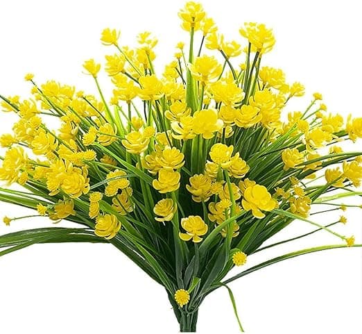 4 Gule Narcissus Busk Anti-UV Kunstig Plante Plast Busk H