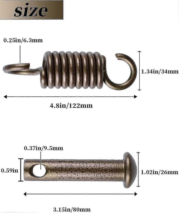 Riipputuolin täydellinen ripustussarja - Munariipputuolin jousitappi-pistotulppalaitteisto - 500 lb riipputuoli