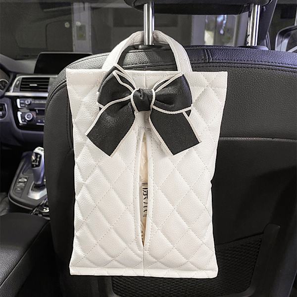 ##/Mini Bueskyllespand til Bil - Hvid, 27cm x 18.5cm, Til Bilsædets Ryglæn##/