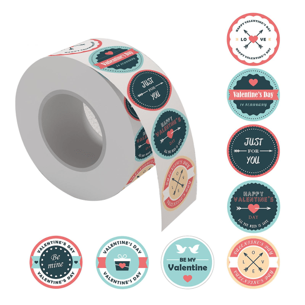 &500pc Lovely Valentine Themed Decorative Label Sticker Roll For Giveaway Gift&