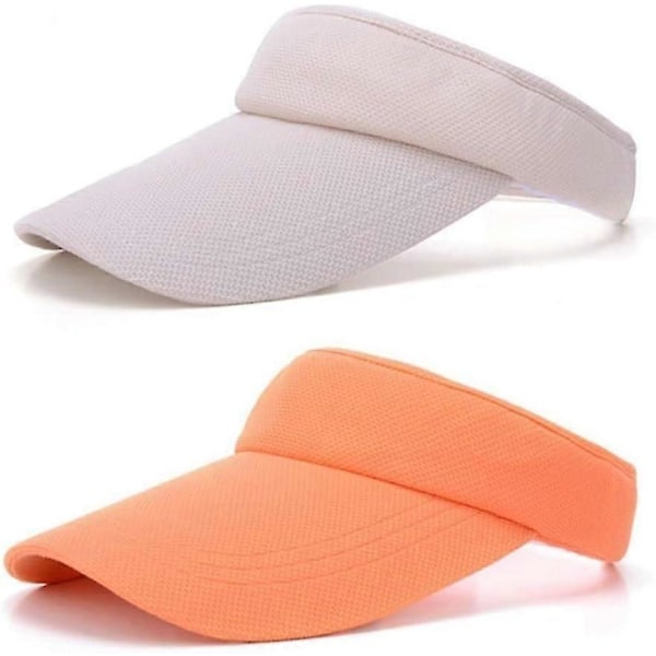 2-pack solskydd för kvinnor och flickor, sport solskydd keps dam tom hatt lång brätte justerbar H