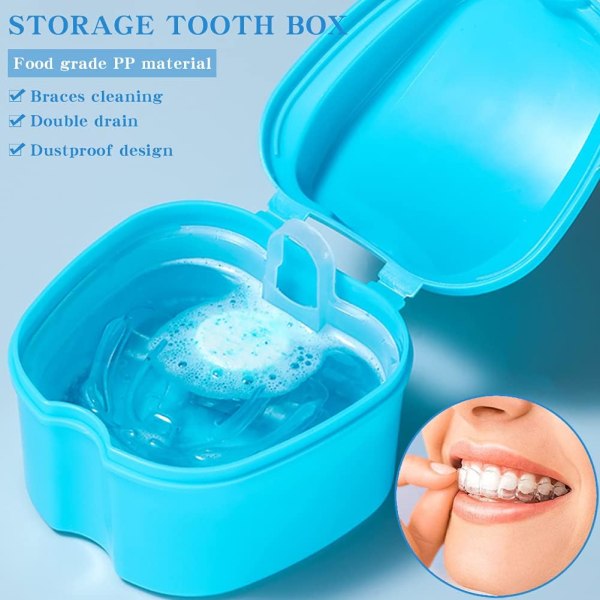 (blå tandborste) dental instrument låda, stag rengöring låda stor