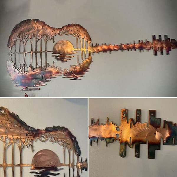 ##/Abstrakt Gitar Metallkunst Dekor Håndverk, Metall Smijern Skog##/