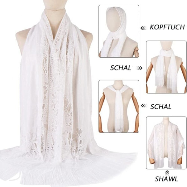 ##/Siden sjal halsduk kvällsklänning chiffong halsdukar poncho damer elegant fransar##/