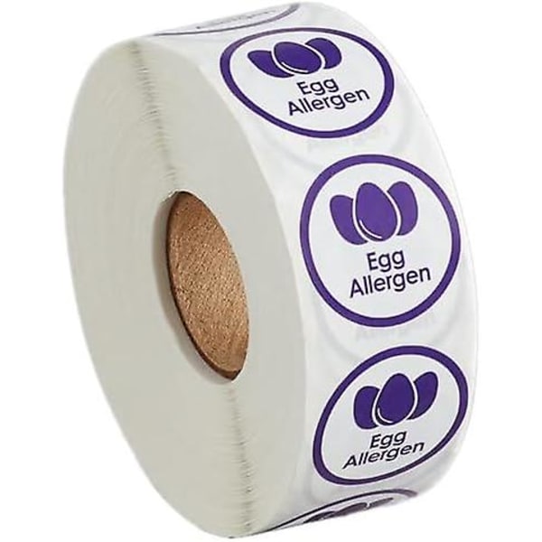 1000 klistermärken/rulle \"äggallergen\" permanenta 1 tum etikettklistermärken