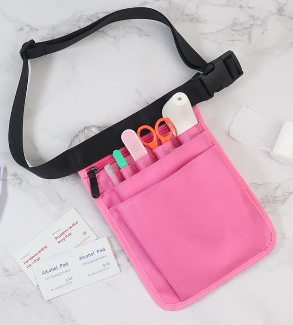 Bärbar sjuksköterskeväska i nylon - rosa, fo-organisatör