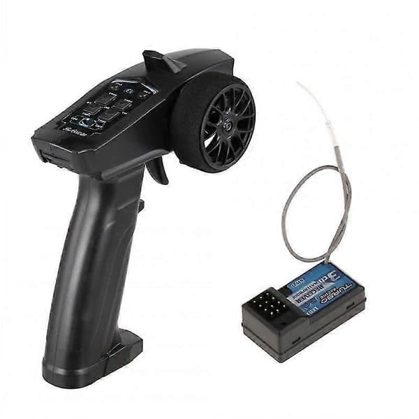 2.4GHZ RC Sender Mottaker 3 Kanaler med Mottaker for RC biler og RC båter svart