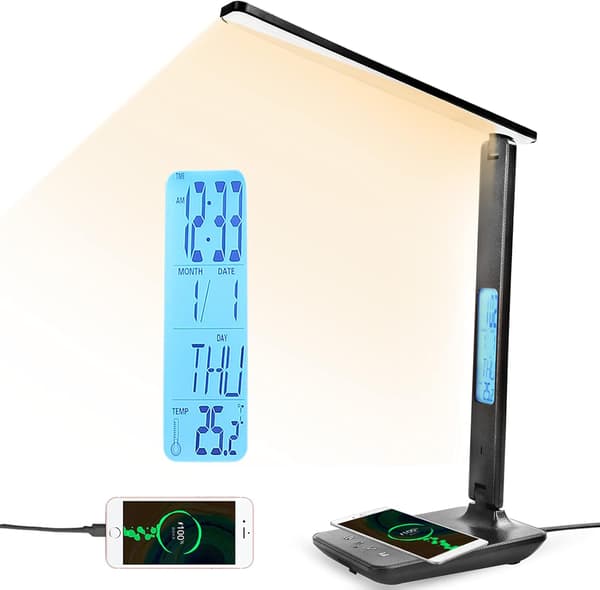 LED Skrivebordslampe 3 Farvetilstande 5 Lysstyrke niveauer Natbordlampe