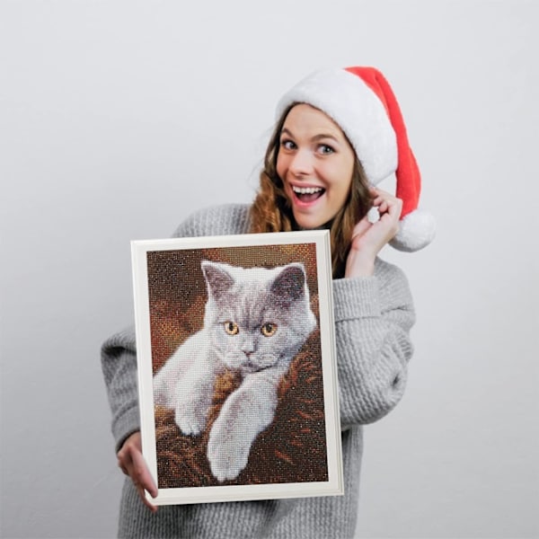 ##/5D diamantmålning-DIY-30x40cm-Orange pupill lat katt##/