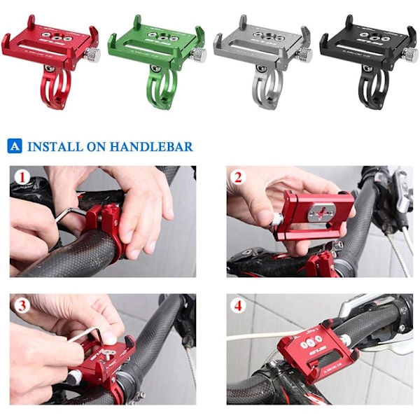 Universal Justerbar Sykkeltelefonholder Montering GPS Brakett Vugge