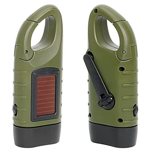 ##/Portabel Solcellsdriven LED-ficklampa med Dynamovev för Camping, Bergsklättring och Tält##/