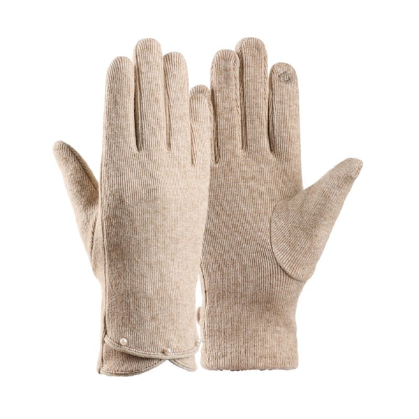 ##/Beige termiska handskar, andningsbara cykelhandskar, stickade handskar##/