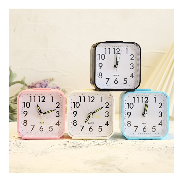 ##/Rosa Tyst Alarmklocka, Tickfri Batteridriven Sängbordsklocka##/