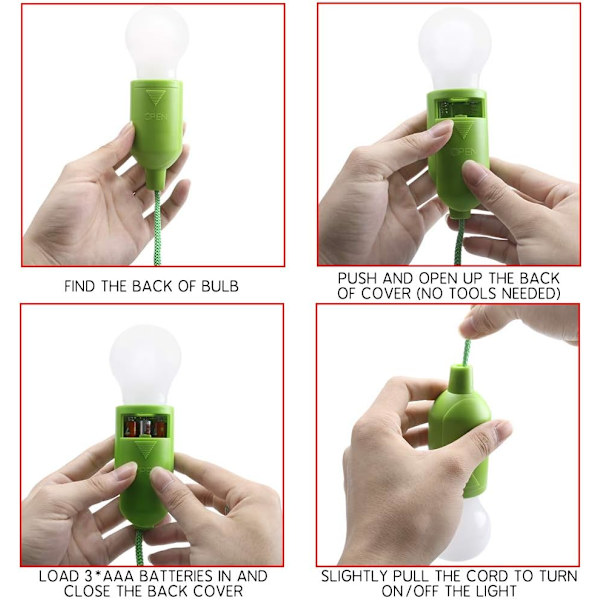 8-pack LED Draglampa, Campinglykta Glödlampa Bärbar LE