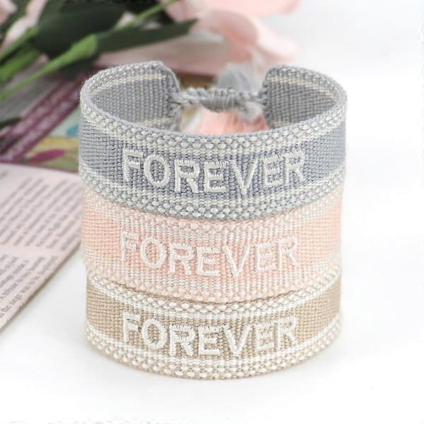 Dam Wrap Armband Tofs Utsökt Handdekoration Broderade Bokstäver n Armband för Vänner 6