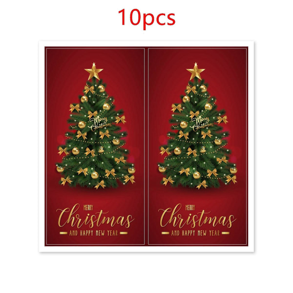 &10-50 st Merry Christmas-klistermärken 5x10cm Kuvert Presentkort Paket Tätning Etikett Juldekoration Present Serie Klistermärke Tagsqy1724-10st&