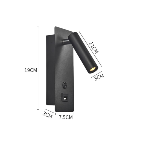 Sorte 3000K Vegglamper Soverom LED Vegglampe Innendørs Trappe W