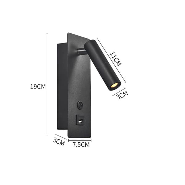 Svarta 3000K Vägglampor Sovrum LED Vägglampa Inomhus Trapphus W