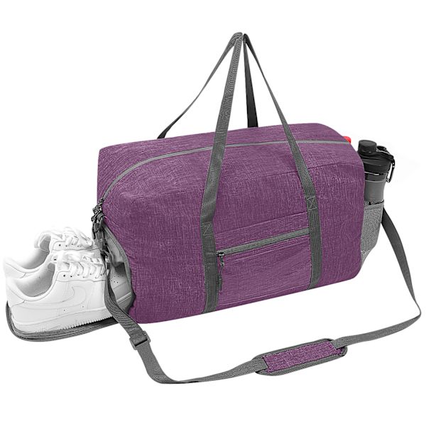 Rejsetaske 46 * 30 * 25cm (lilla (med skulderrem)), foldbar