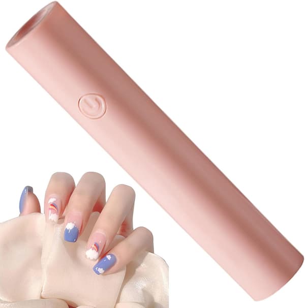 /#/1 stk. Lille bærbar neglelampe, USB, timer, pink/#/