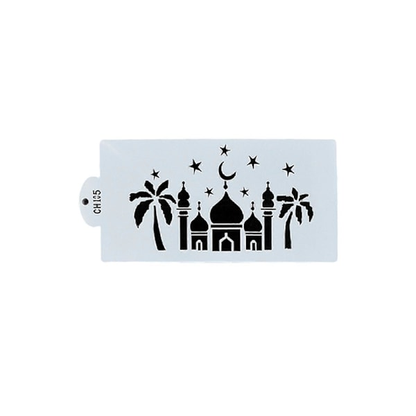 JiKaiX Kage Stencils Genanvendeligt Bage Dekoreringsværktøj DIY Spray Maleri Skabelon til Fondant Sukkerpasta Kaffe H