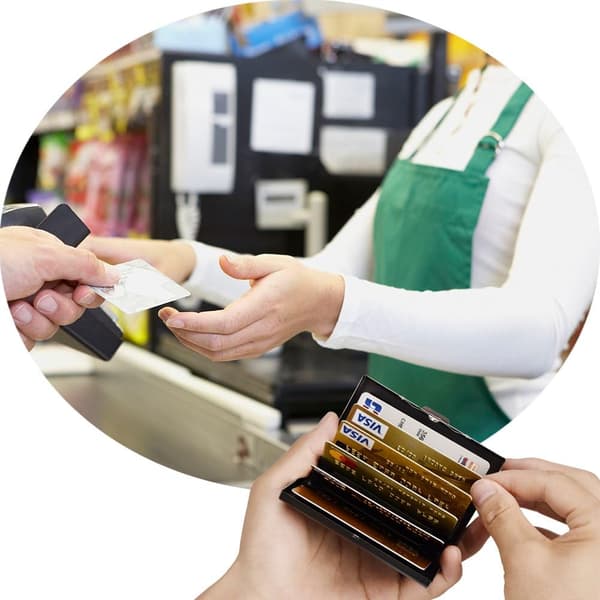 (Sininen) RFID-lukkokortti lompakko, estää identiteettivarastajia