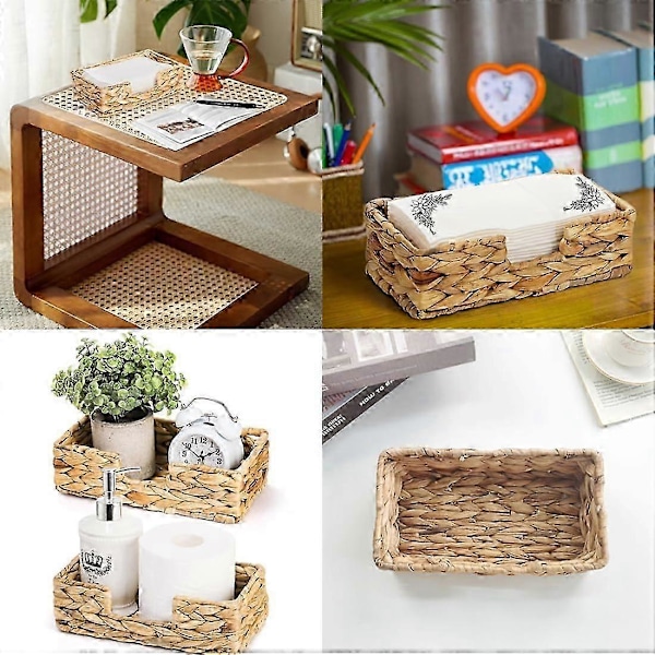 Servietholder af vandhyacint, dekorativ bakke