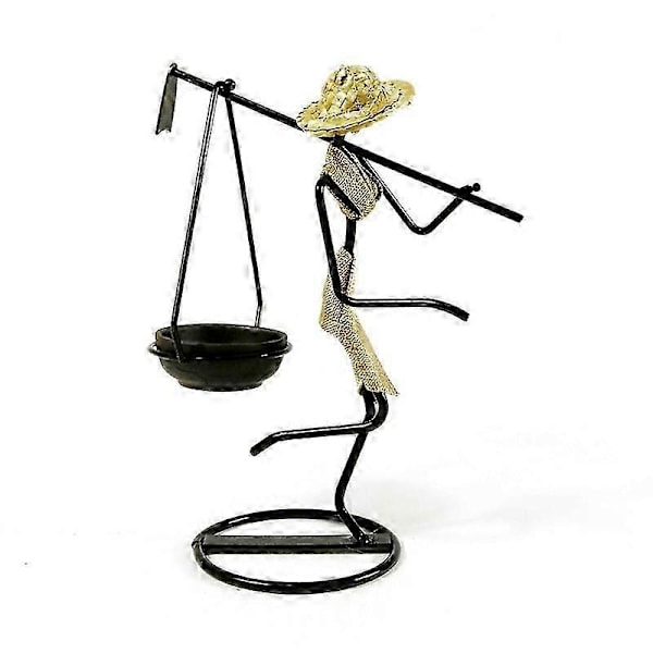 Kreativ Lysestake med Figur Idyllisk Jente Lysestake
