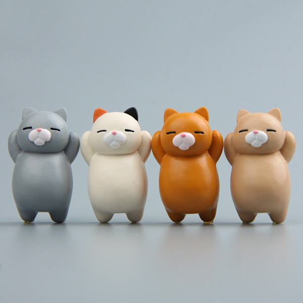 2 Par (tre-färgade) Oskyldiga Katt Cartoon Kreativa 3D Magnetiska