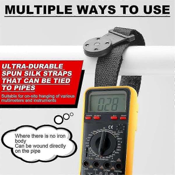 2 Stykker Magnetisk Opphengssett Magnet og Opphengsstropp for Multimeter Måler Opphengssett Sterk Multim