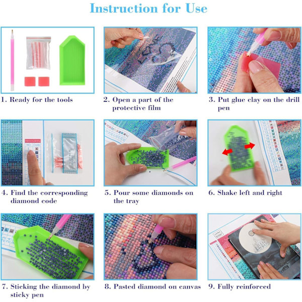##/DIY Diamantmaleri, Diamantkunstmaleri Ugle Sett for Voksne##/