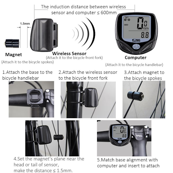 Trådlös Multifunktions Cykelhastighetsmätare Cykelodometer