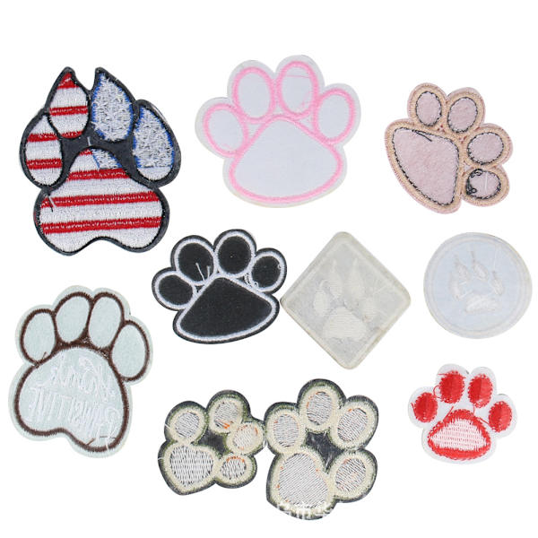 9 stk. Broderet Patch Hundepotformet Stryge-på Patch DIY Broderi