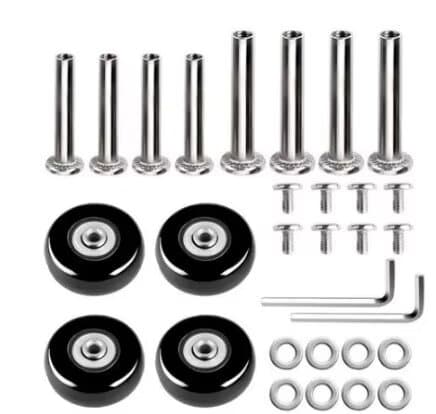 50 x 18 mm pakke med 4 bagagekuffert udskiftningshjul, gummi