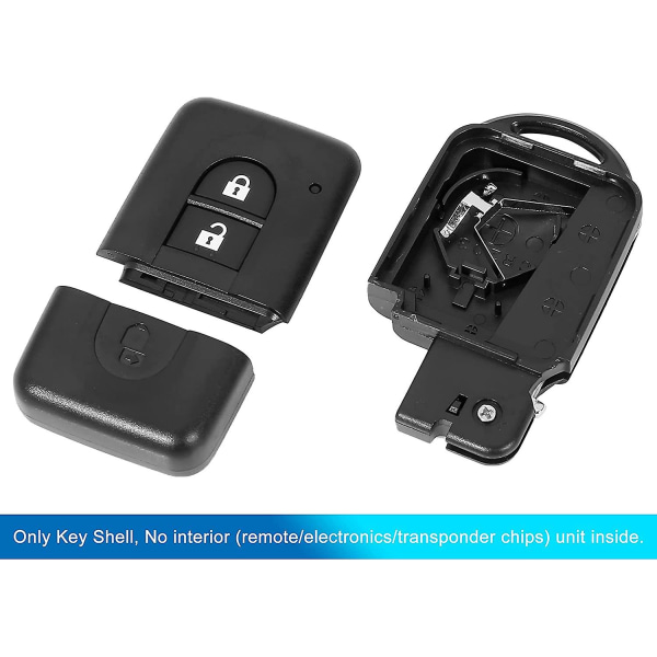 2-knapps nyckelbricka case och oskuren nyckel kompatibel Nissan Micra Xtrail