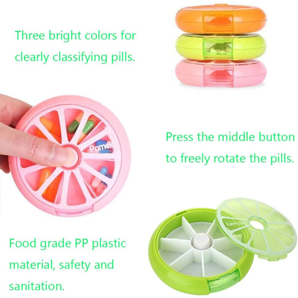 3-delt Daglig Pilleboks Rejse Plastik Pilleboks Dispenser