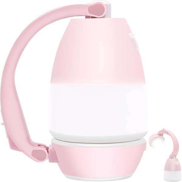 Rosa Fous?mo 3-i-1 LED Campinglykta & Handlampa &