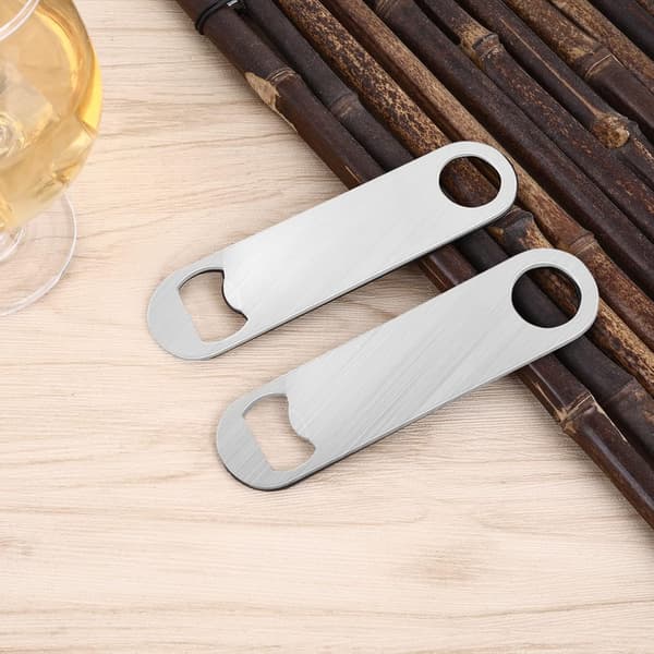 Ølflaskeåpner, 2 stk. Rustfritt Stål Flat Flaskeåpner