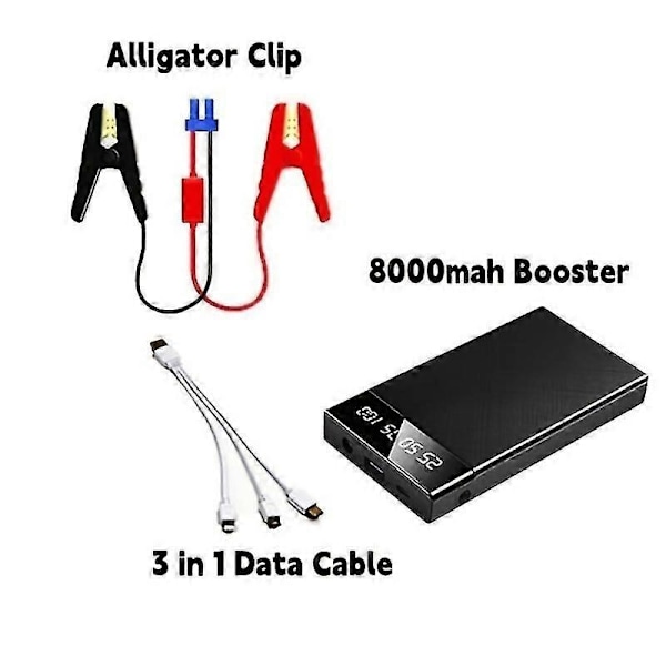 Bil Jump Starter Batteri til 8000mah Bærbar Nød Booster Køretøj Nødstart Strøm til